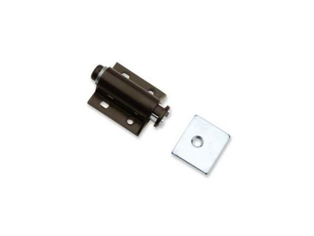 (12 Pack) Single Touch Magnetic Latch with Strike Brown