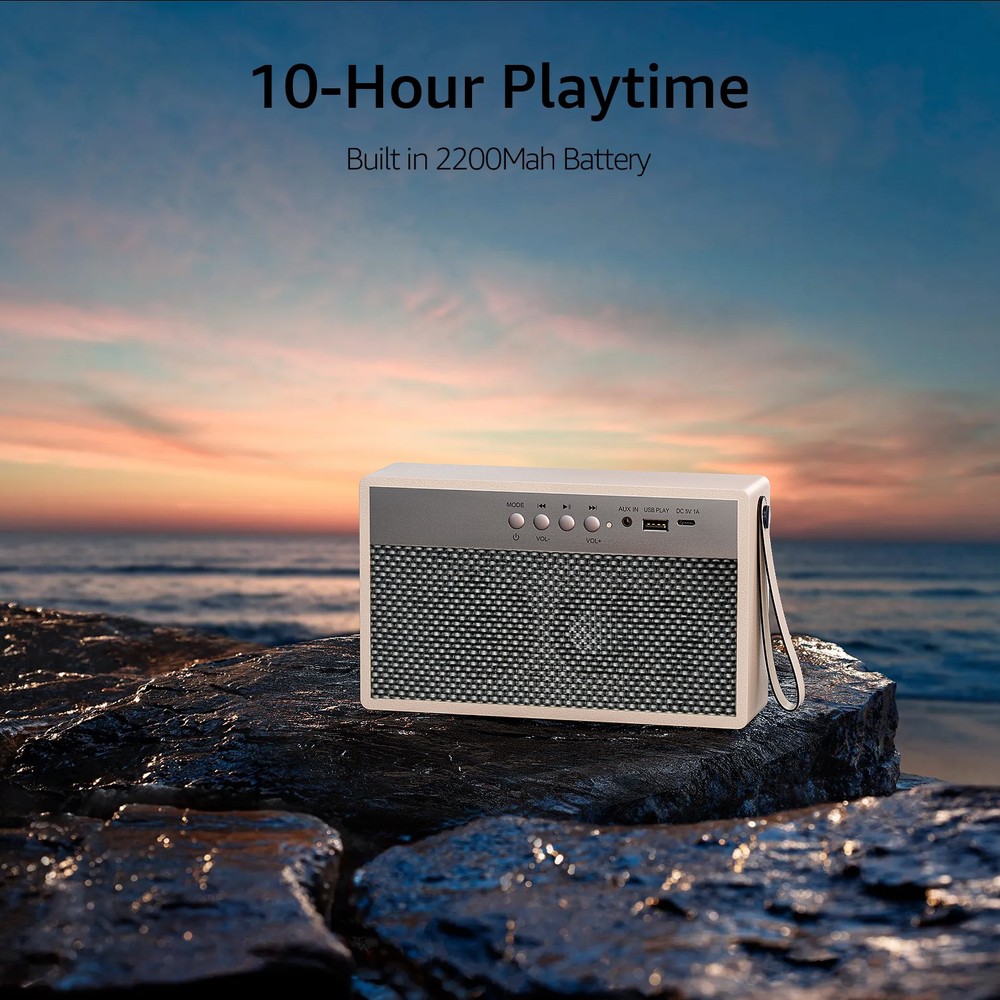 Wireless Portable Speaker With USB & Aux Inputs, Rechargeable Battery