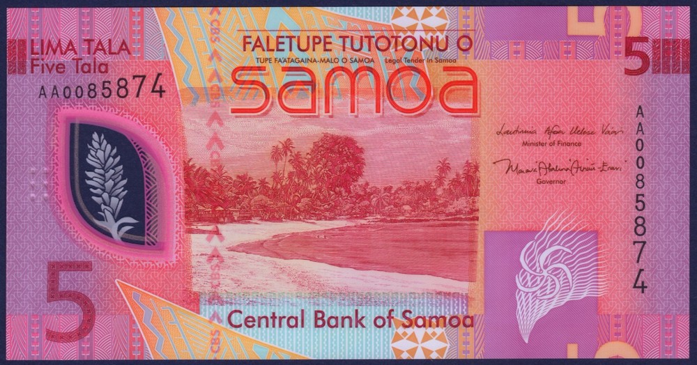 SAMOA - P47a - 5 Tala - First prefix AA - POLYMER - 2023 / 2024 - UNC