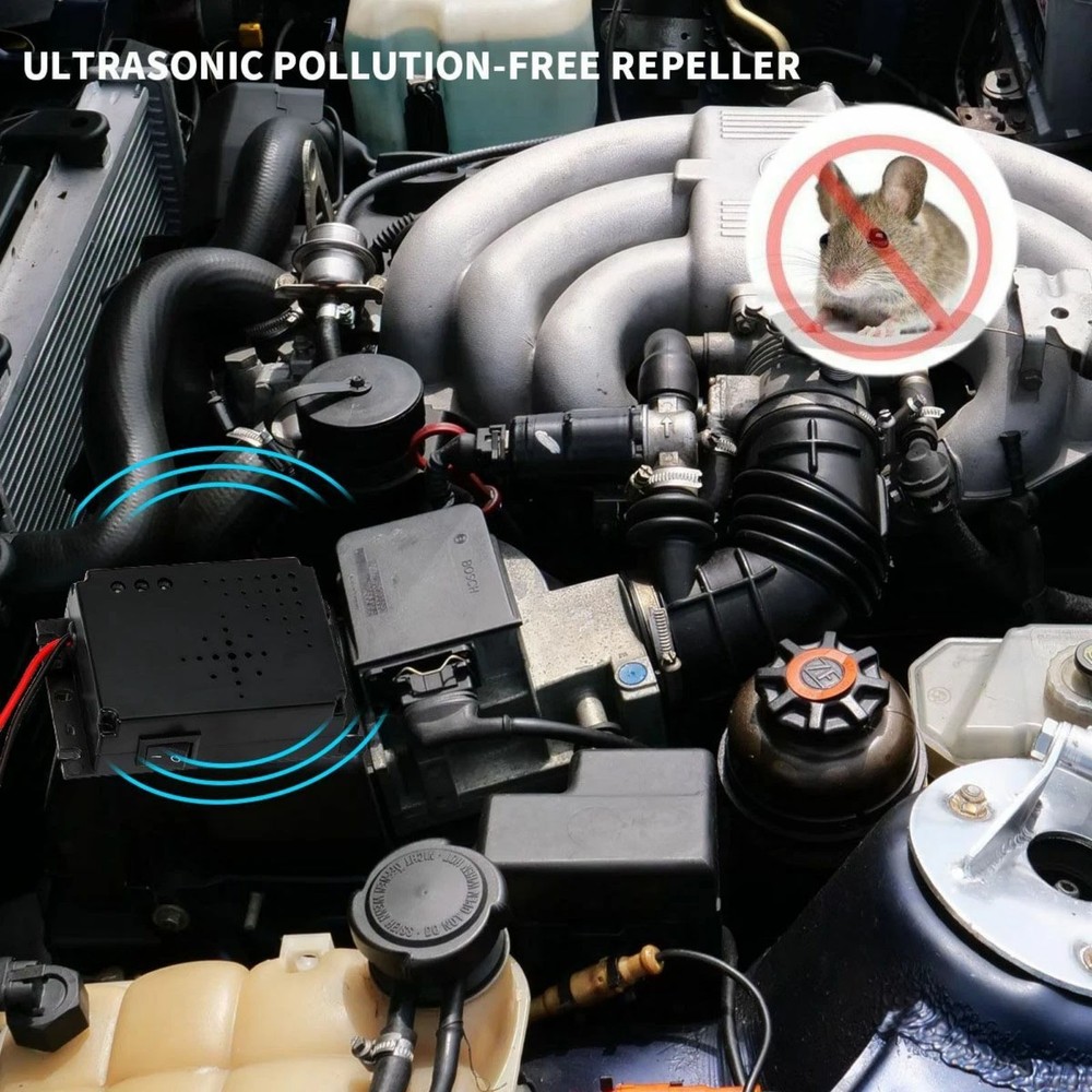 Ultrasonic Mouse Repeller System for Car Vehicle with 12V DC Power Connection