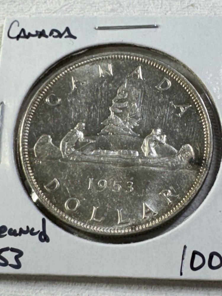 1953 Canada $1 Silver Coin Cleaned