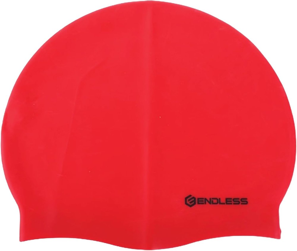 Endless EL1019 Classic Comfortable Plain Silicon Swimming Cap | Red