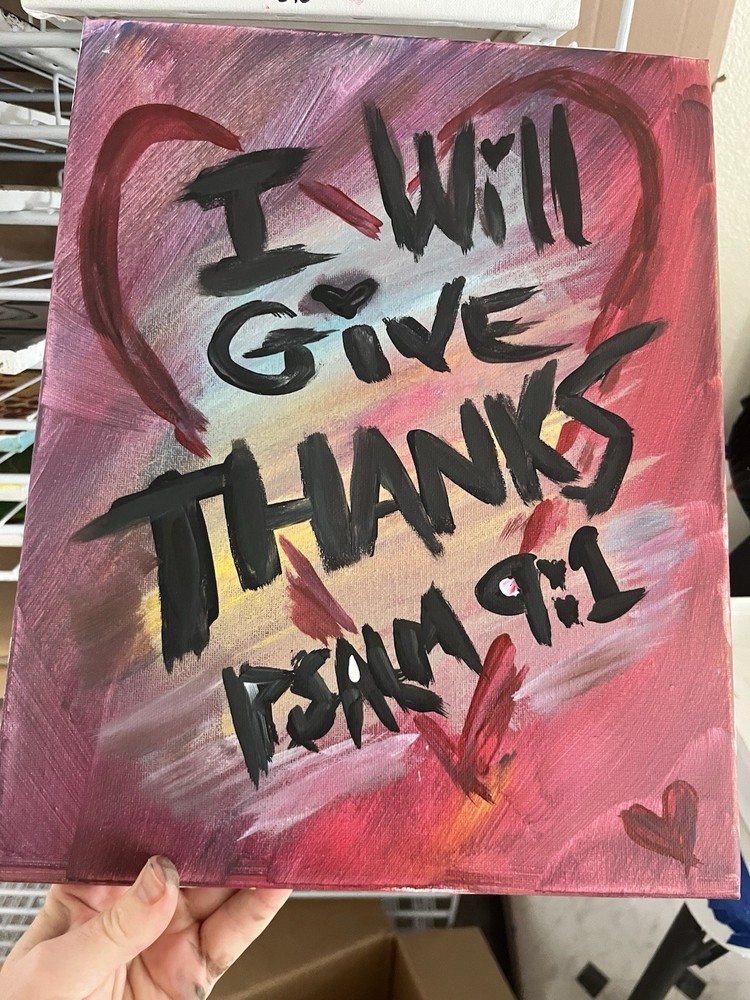 BLESSED#893 Psalm 9:1 14x11 Original Canvas Art Acrylic Scripture Abstract