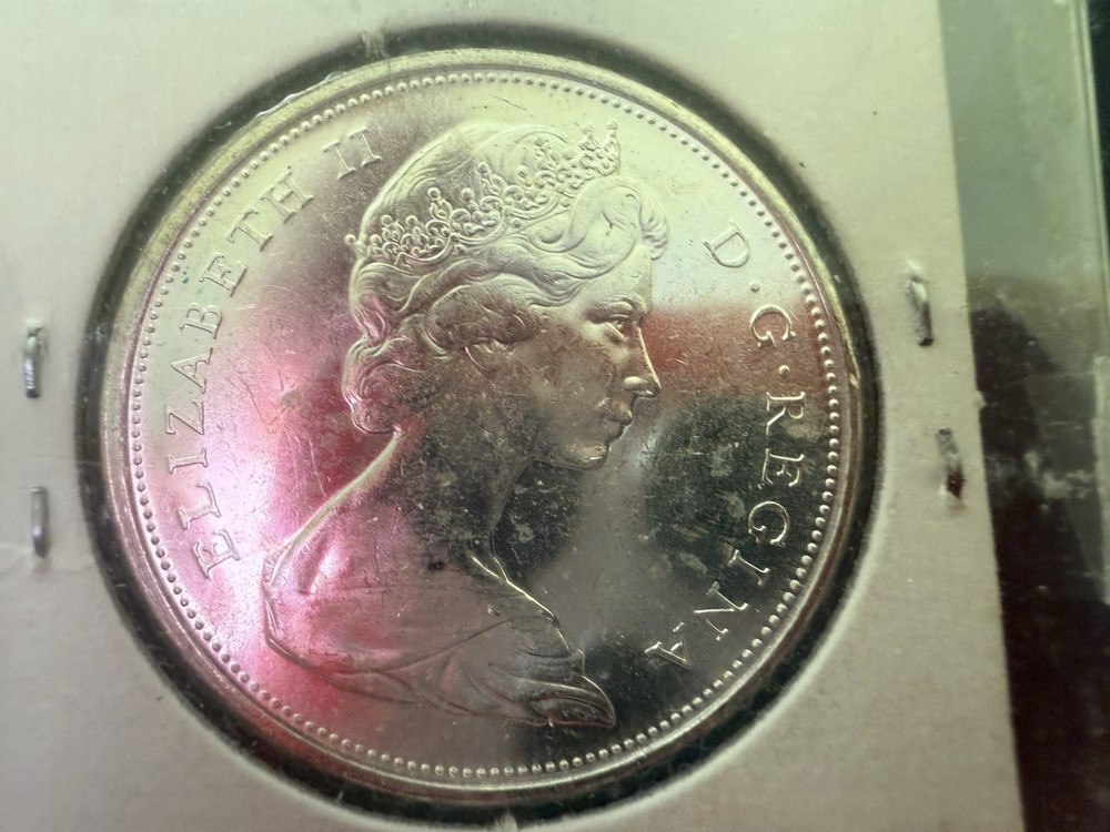 1867 - 1967 Canada Silver 50 Cent Howling Wolf Elizabeth