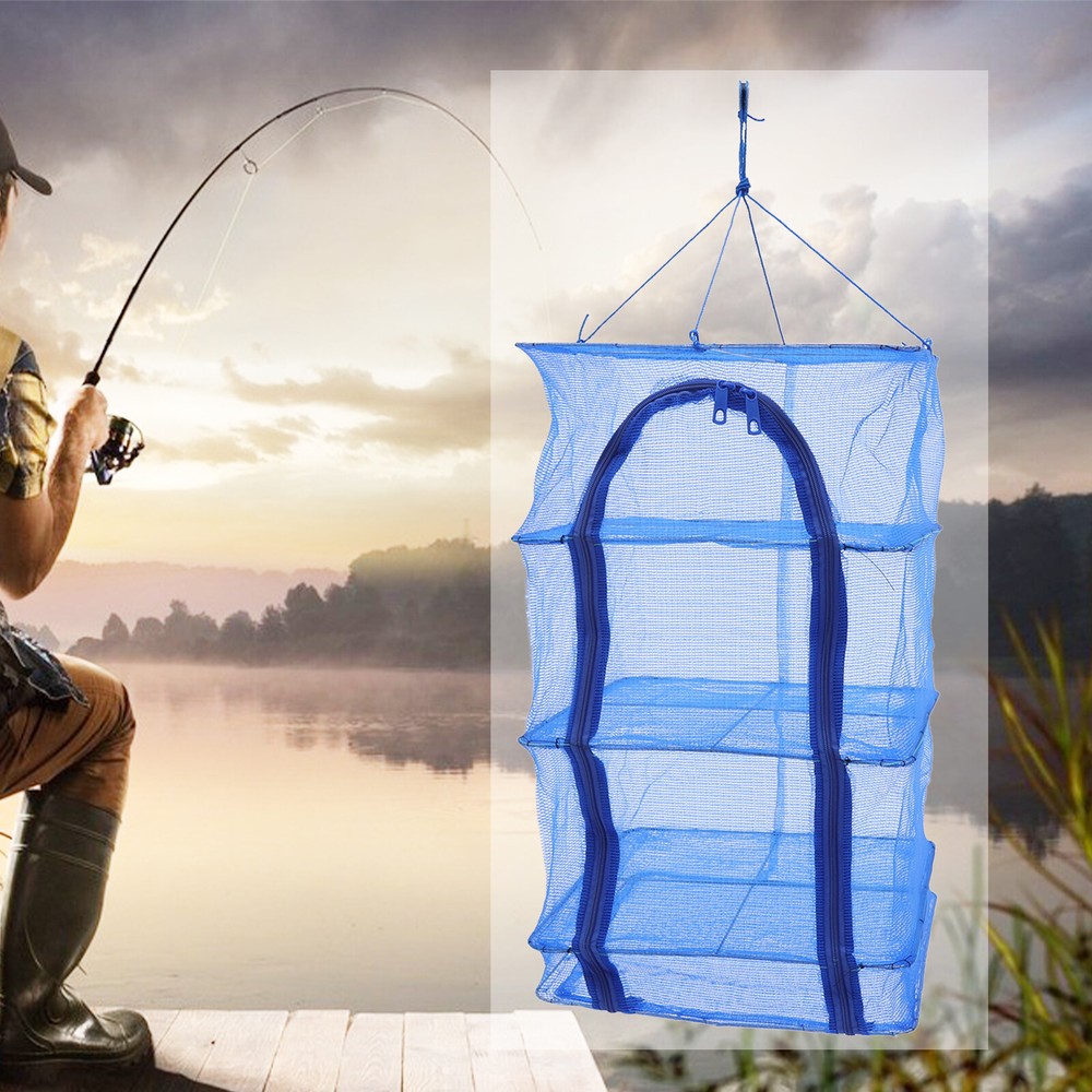 Foldable 4 Layers Drying Net Hanging Vegetable Fish Dishes Mesh Dryer Rack