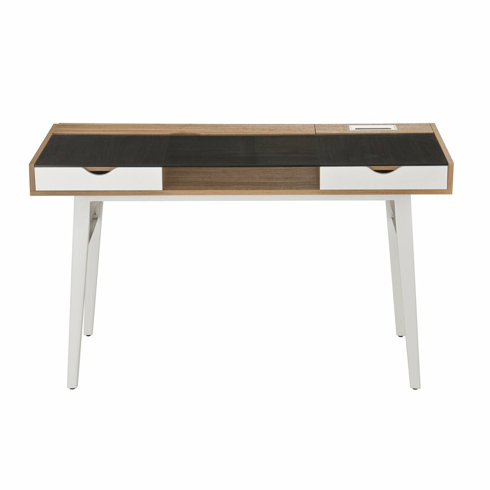 Techni Mobili Compact Computer Desk Workstation with Multi-compartment Storages