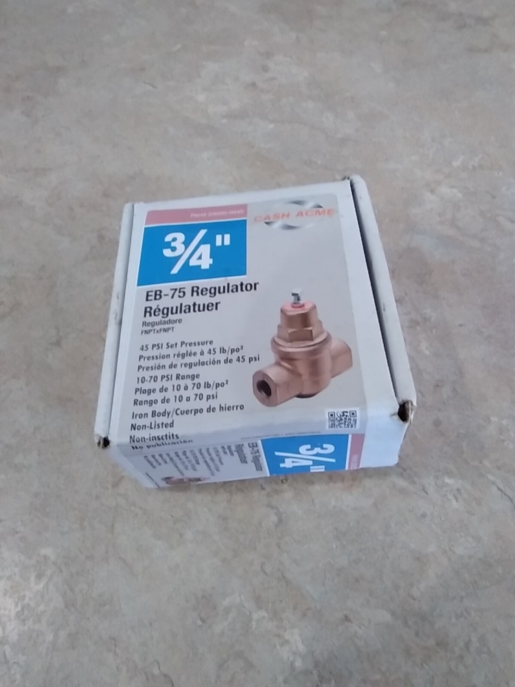 3/4 Inch Eb75 Fpt X Fpt Pressure Regulator Valve prv 45 Psi 23000-0045 300 Psi