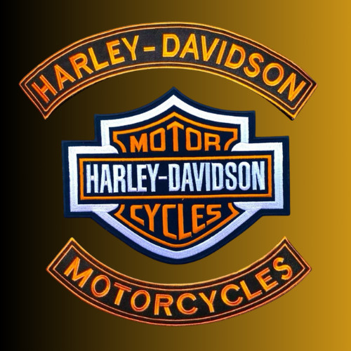 Harley Davidson Bar & Shield Rocket Patch set Embroidered Logo Jacket Back patch