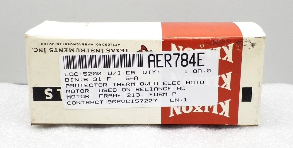 NEW KLIXON AER784E PROTECTOR CONTROL BY TEXAS INSTRUMENTS