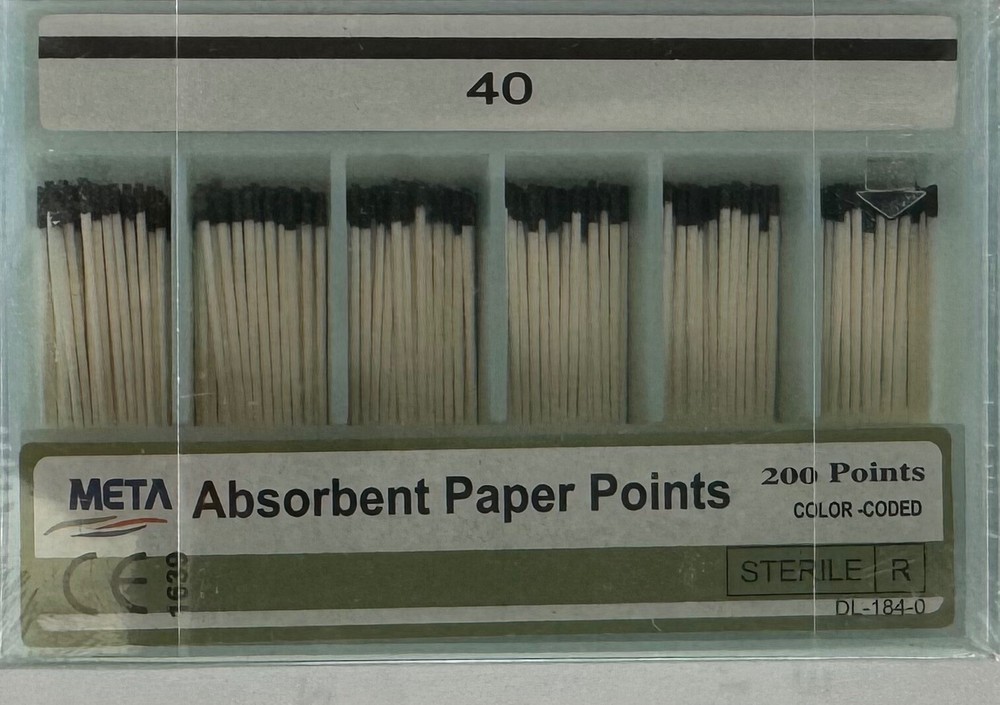 Meta Dental Corp Absorbent Paper Points, 40, 200/pkg