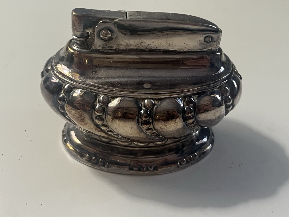 Ronson Crown Silver 1950's Table Top Cigarette Lighter Vintage