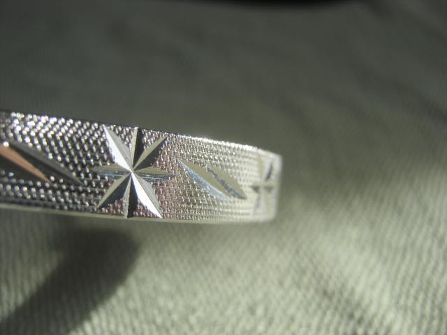 Stunning Vintage 18K GF White Bangle Bracelet, MCM, Boho