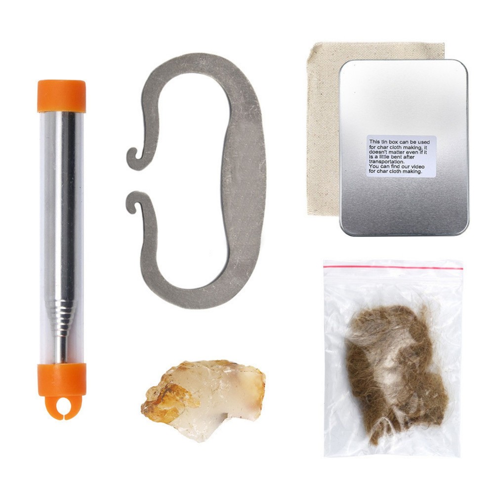 Fire Making Kit High Carbon Steel Flint Starter 15K Strikes Emergency Tool
