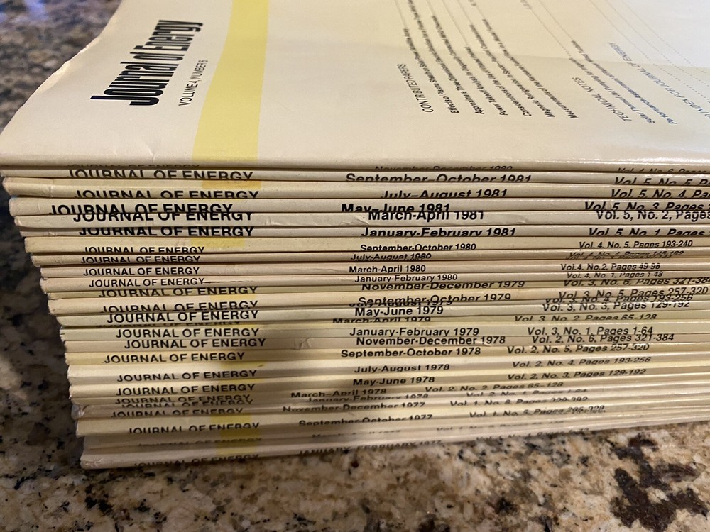 29 Issues Journals Of Energy 1977-1981 Terrestrial & Space Energy Research Dev