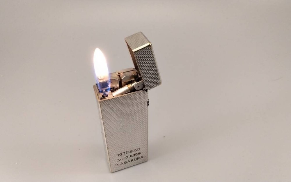 Dunhill Rollagas Transitional Silver Barley Lighter Working Condition