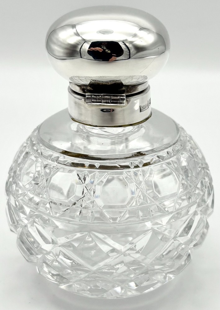 Sterling Silver Mounted Globe Scent Bottle by MMH – 1996