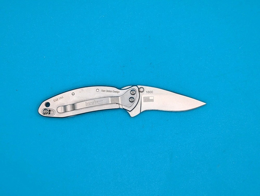 1600 Kershaw Chive Assisted Open Plain Edge Frame Lock Folding Pocket Knife!