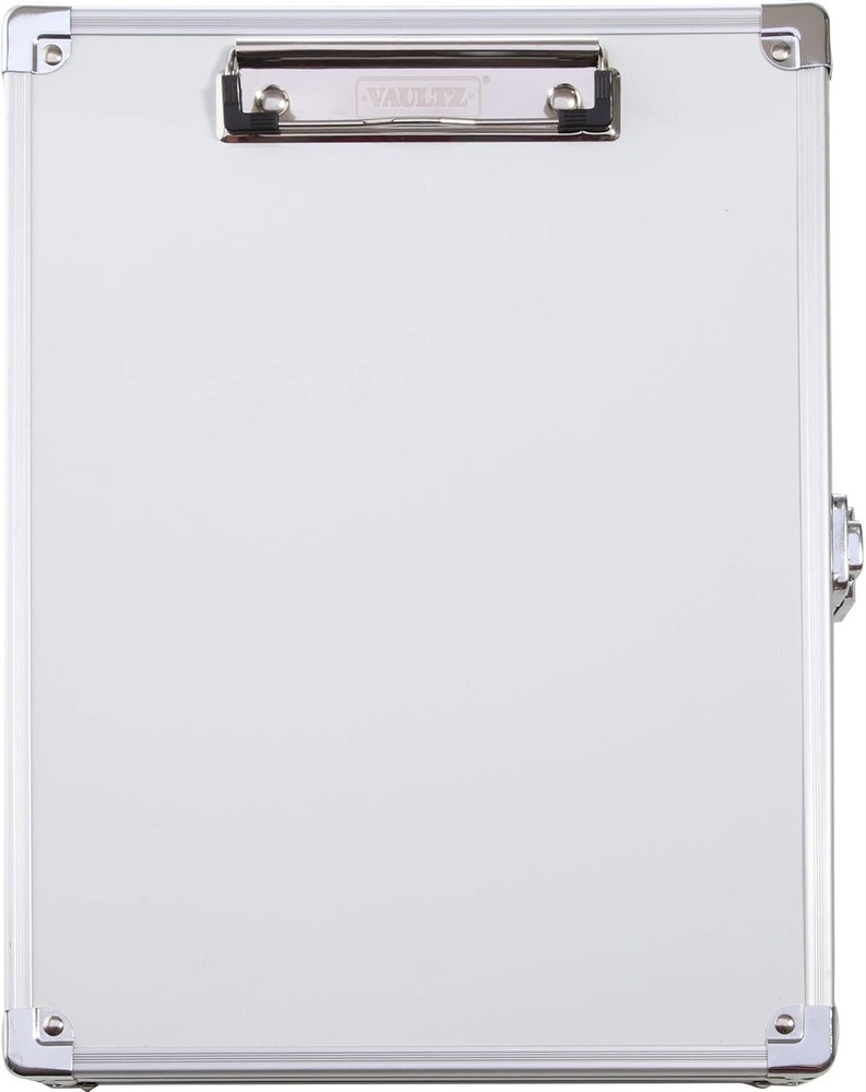 Vaultz Locking Clipboard with Storage for Letter Size Sheets, White