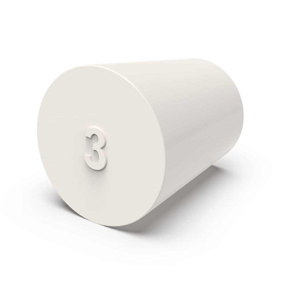 Solid Rubber Stoppers 10 Pack 3# White Tapered Lab Seal Rubber Stopper