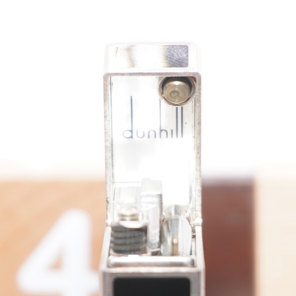 Dunhill Mini Lighter Silver & Black Lacquer_Ultrasonically Cleaned_Working