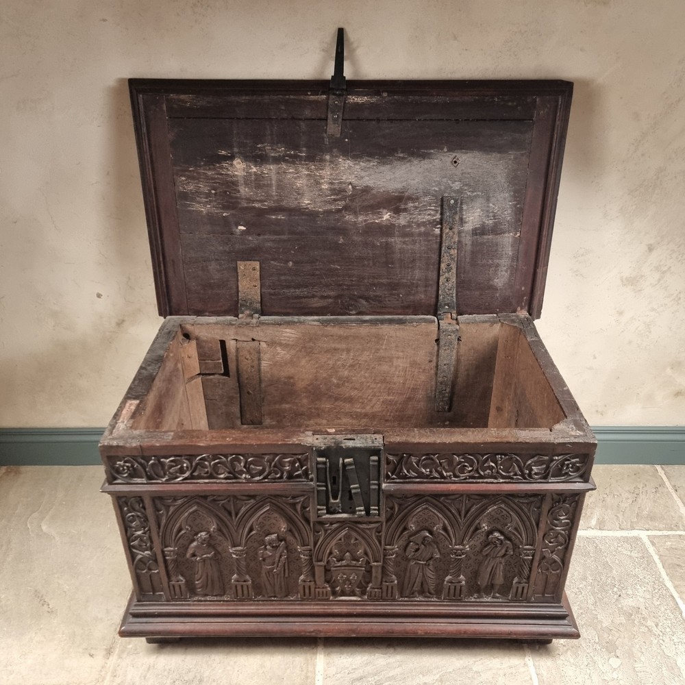 A 16th Century And Later Coffer.