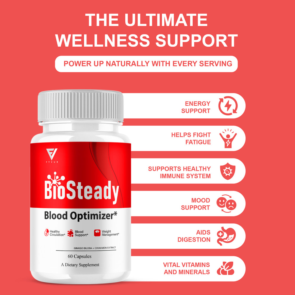 (2 Pack) BioSteady Blood Optimizer, Bio Steady Advanced Formula (120 Capsules)