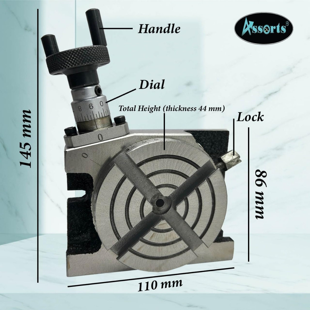 Precision 3" (75Mm) Mini Rotary Table | Horizontal & Vertical Milling Tool with