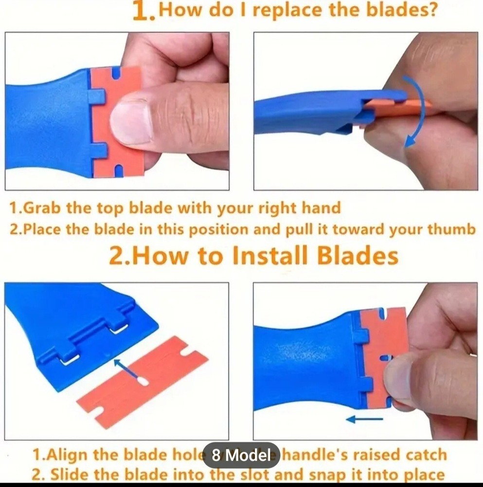 Razor Blade Scraper, Scraper Tool with 20 Extra Replacement Plastic Blades, New