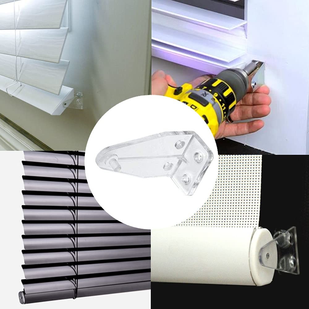 10pcs Clear PC Hold Down Brackets for 1" Mini Blinds & More 1inch, Transparent