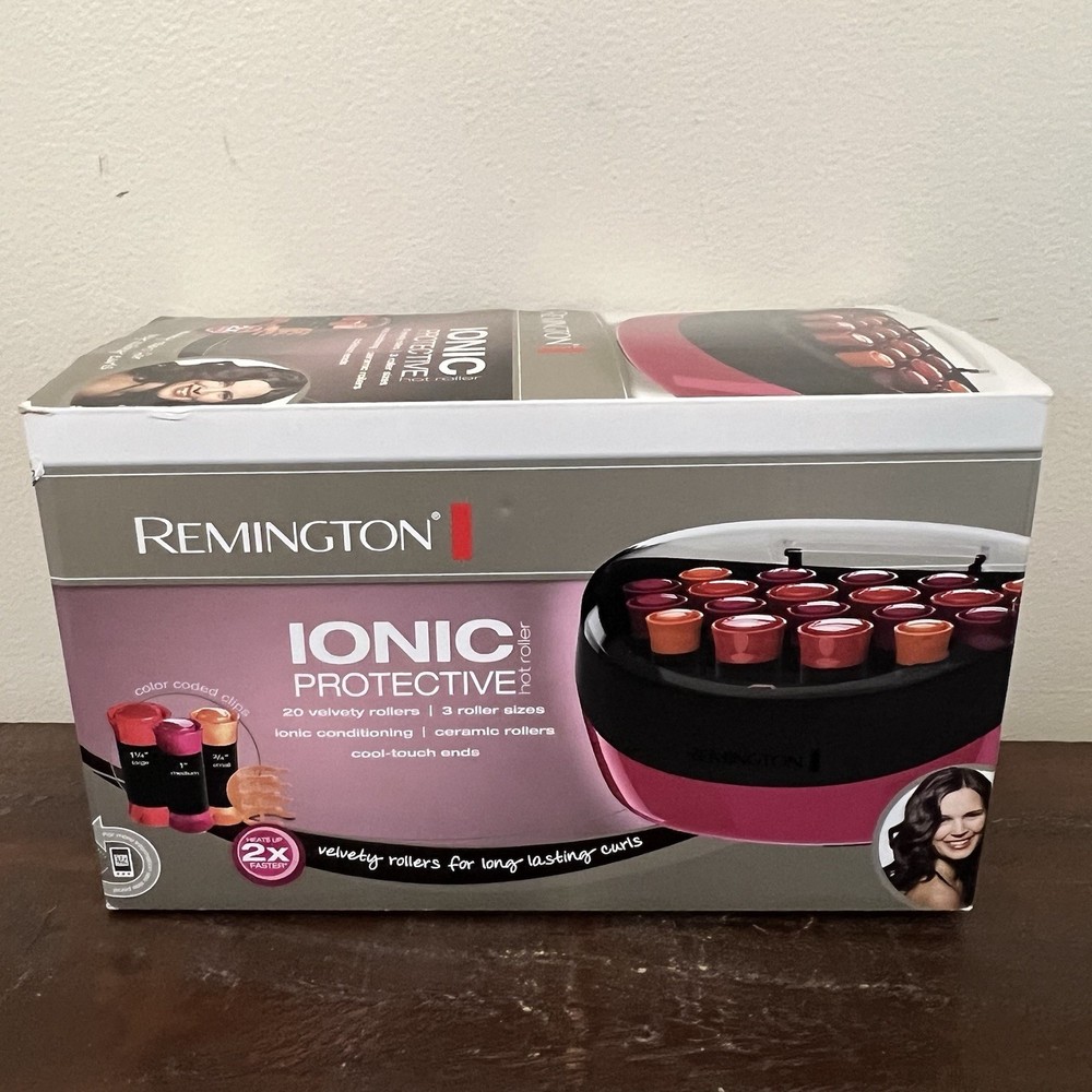 New Remington Ionic Protection 20 Velvety Hot Rollers Color Coded Clips H5600