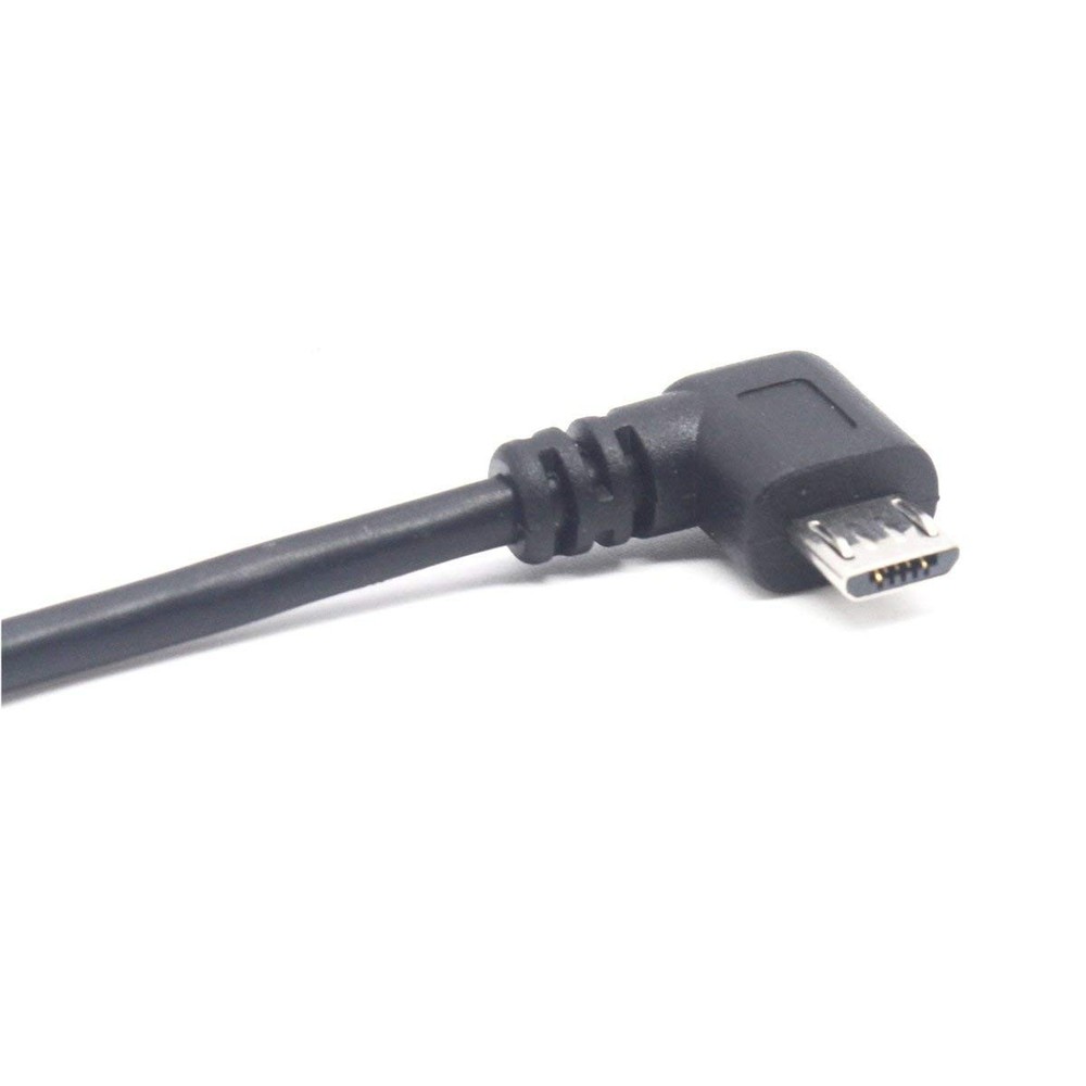 Micro USB Left Angle,Micro Extension Cable, 90 Degree Micro-B Male Black