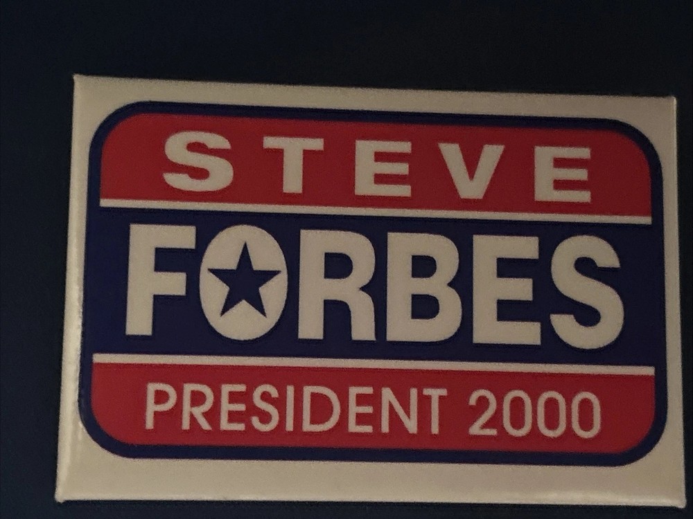 Steve Forbes President 2000  3” x 2” pinback button pin