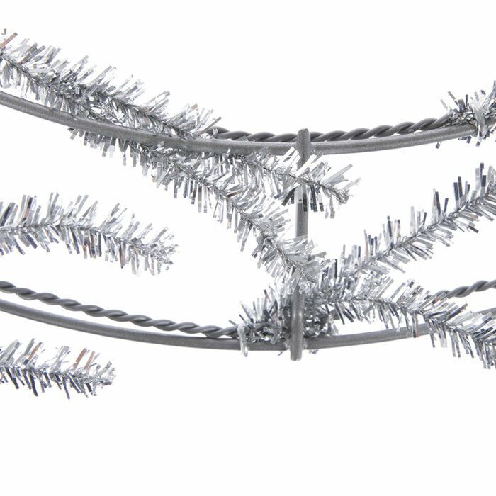 Foral Pine Silver Metal Work Wreath 16"