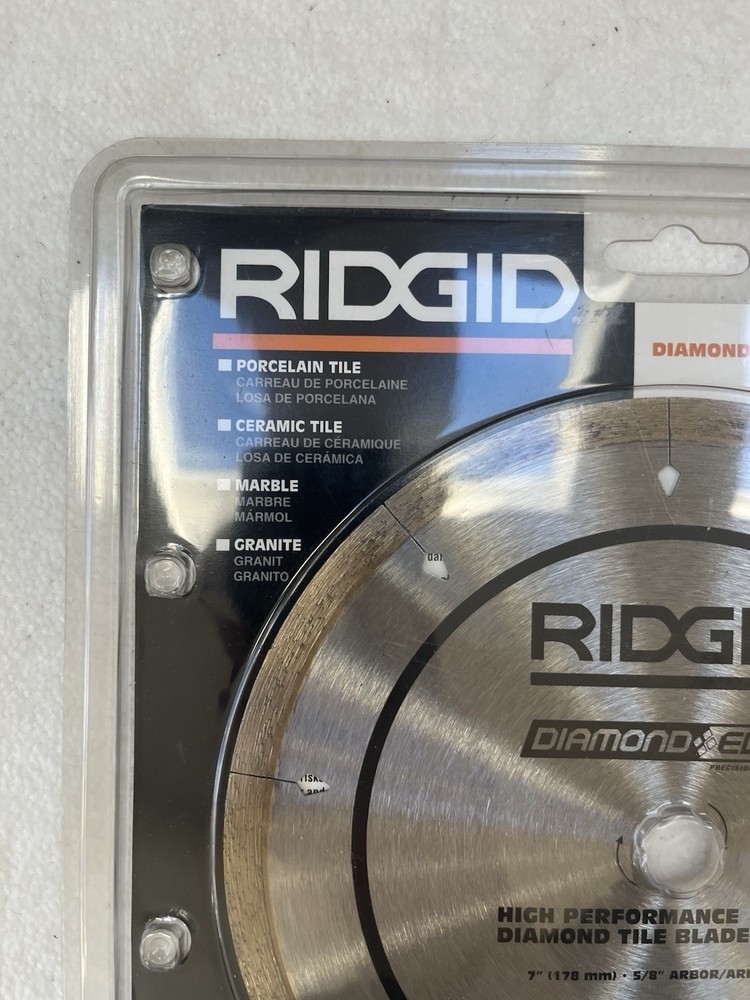 Diamond Edge Ridgid 7” 178mm High Performance Diamond Tile Blade NEW