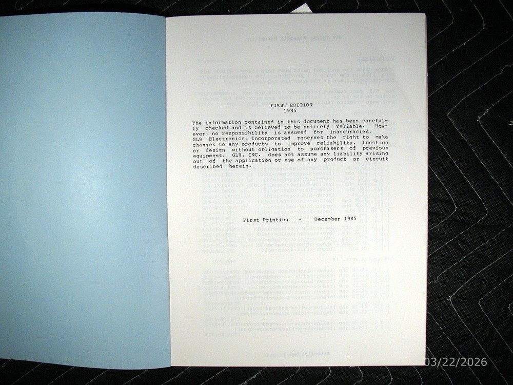 GLB Electronics TNC2A Terminal Node Controller Assembly Manual