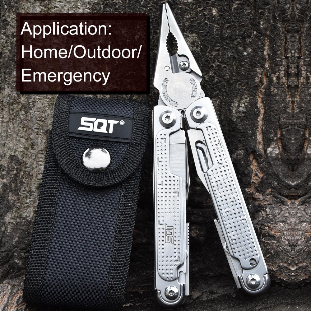 SQT2048 20-in-1 Multitool, Foldable & Self-Locking, Professional Tool for DIY...
