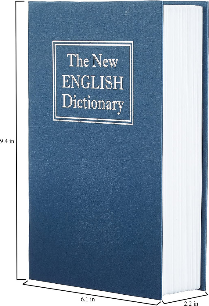 Large Blue Hidden Book Safe with Key Lock