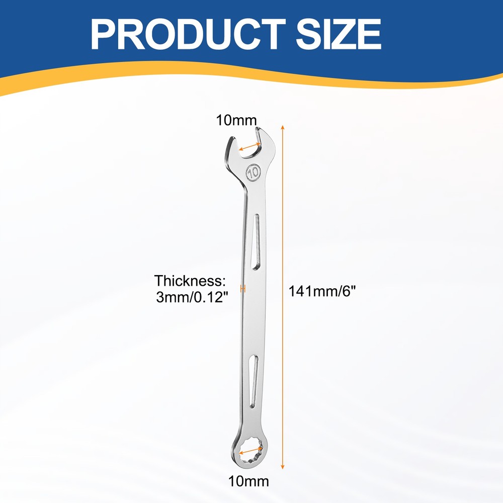 10mm Combination Wrench Thin Metric 12-Point Box and Open End Spanner