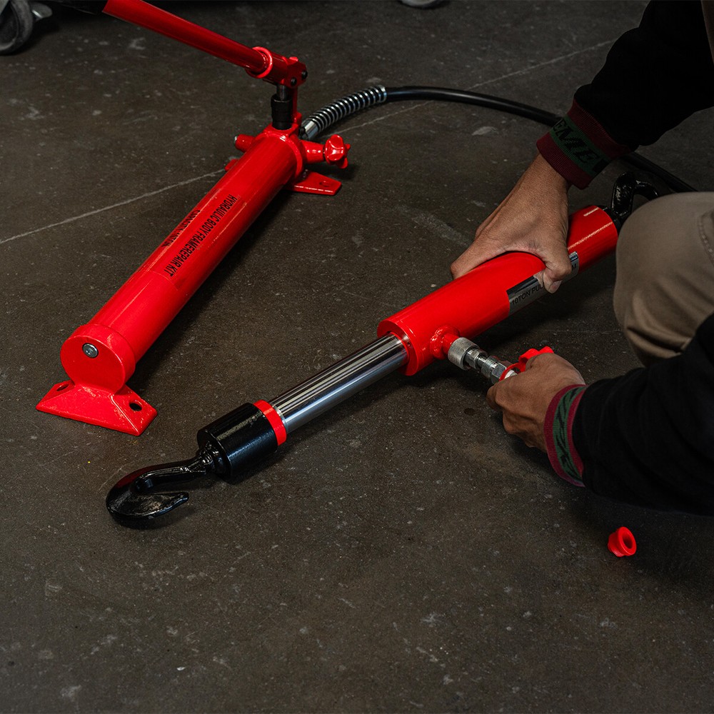 XtremepowerUS 10 Ton Hydraulic Pull Back Ram Porta Power Frame Machine Puller