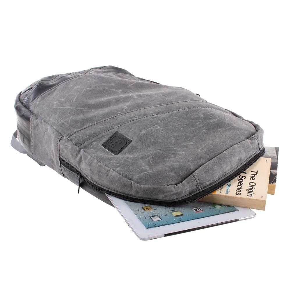 Alchemy Goods Recycled Grey Brooklyn Waxed Canvas Backpack