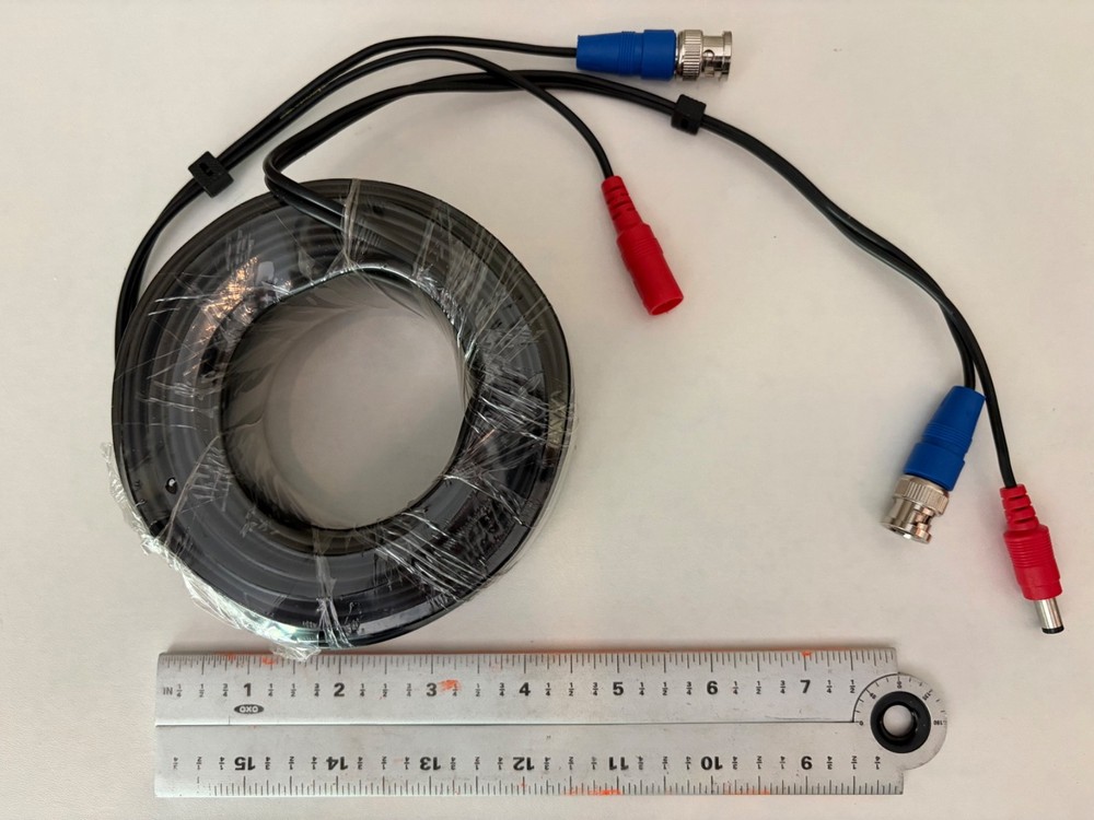 Security Camera CCTV Cables , Black 60ft. - Qty. 14