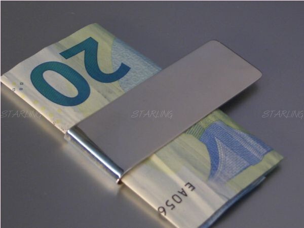 Smooth Money Clip-Plain Money Clip-Solid 925 Sterling Silver -New(V1)