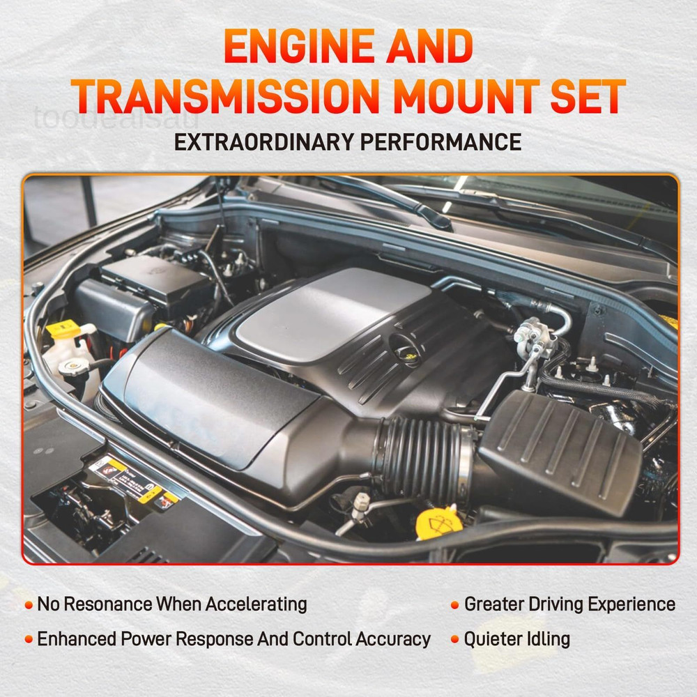 Engine Motor Mount & Transmission Compatible with Jeep Black