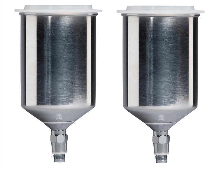 Devilbiss StartingLine 20 oz Metal Gravity Feed Spray Gun Cup with Lid (2 PACK)