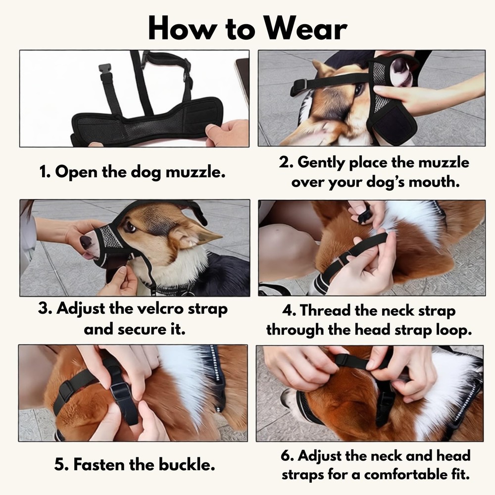 Woofoow Mesh Breathable Dog Muzzle for Small Dogs & Medium Medium, Black