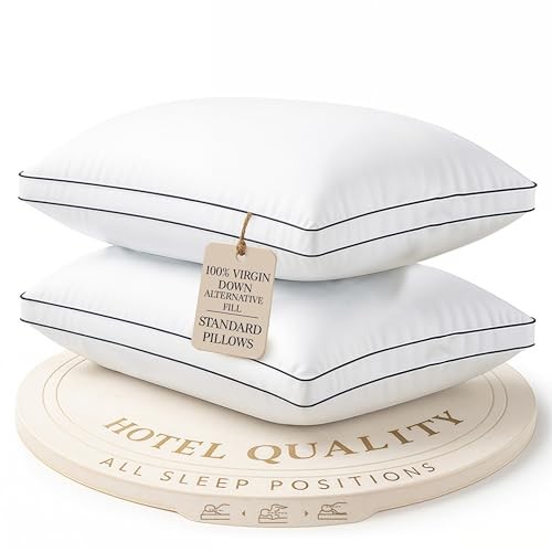 Bed Pillows Standard Size Set of 2, Medium Soft Standard (2 Pack) White
