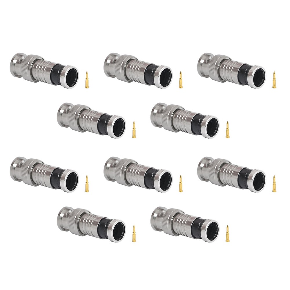 10*Premium Adapter BNC Compression Connector for CCTV Camera RG6 Coax Cables