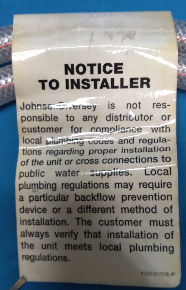 Johnson Diversey Water Supply Hose 60''
