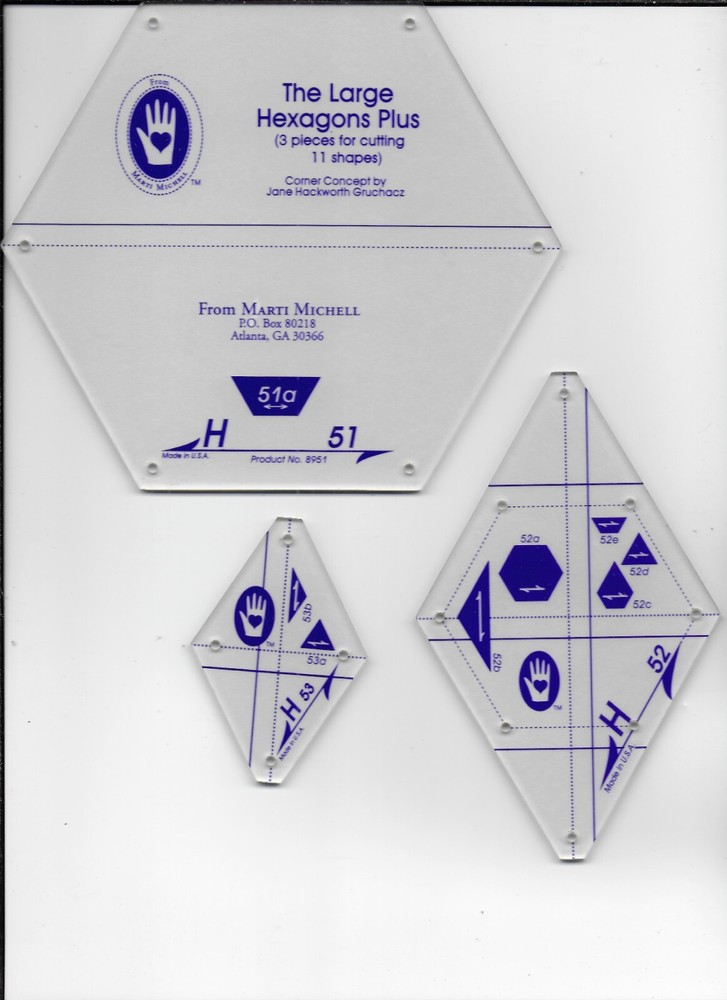 Quilting Templates Michell H L Dresden Express Shape Cut Tailor Hexagon Triangle