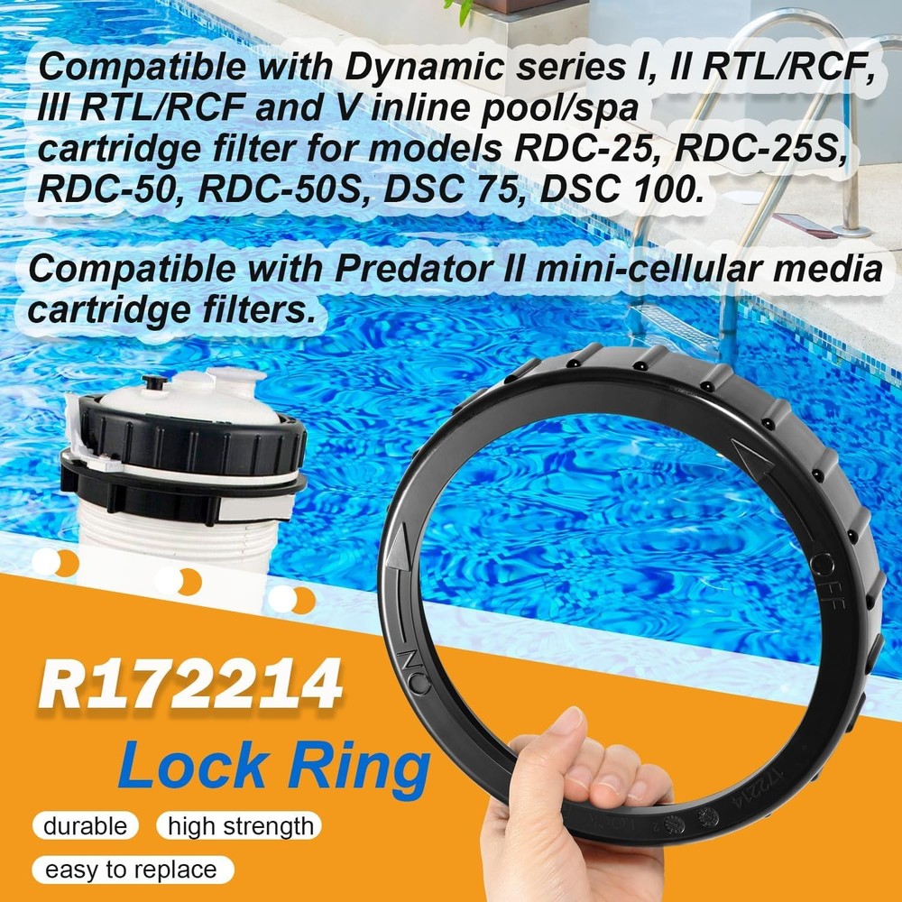 Replacement R172214 Lock Ring Leak-Proof Ring for Dynamic Series Pool/Spa Filter